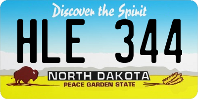 ND license plate HLE344