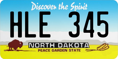 ND license plate HLE345