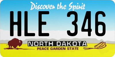 ND license plate HLE346