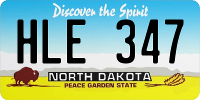 ND license plate HLE347