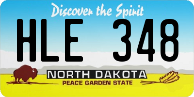ND license plate HLE348