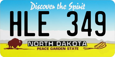ND license plate HLE349