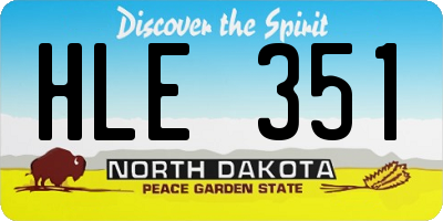 ND license plate HLE351