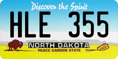 ND license plate HLE355