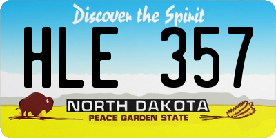 ND license plate HLE357