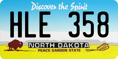 ND license plate HLE358