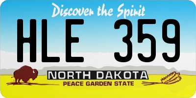 ND license plate HLE359