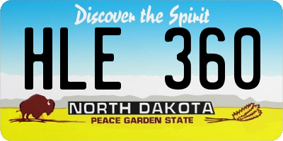 ND license plate HLE360