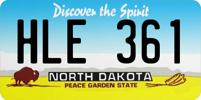 ND license plate HLE361