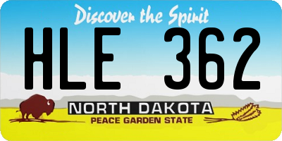ND license plate HLE362