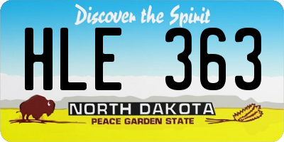 ND license plate HLE363