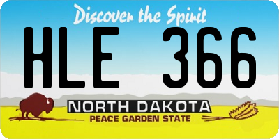 ND license plate HLE366