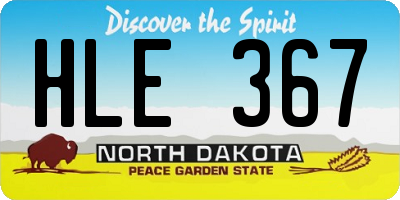 ND license plate HLE367