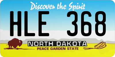 ND license plate HLE368