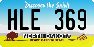 ND license plate HLE369