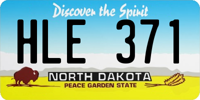 ND license plate HLE371