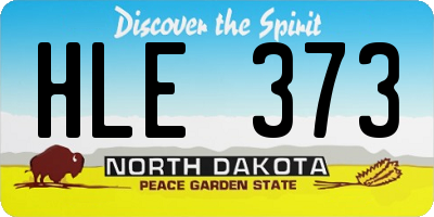 ND license plate HLE373