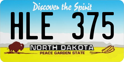 ND license plate HLE375