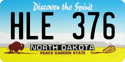 ND license plate HLE376