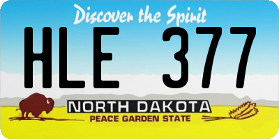 ND license plate HLE377