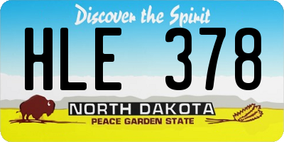 ND license plate HLE378