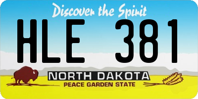 ND license plate HLE381