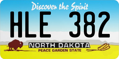 ND license plate HLE382
