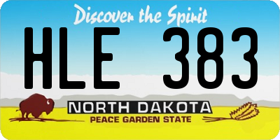 ND license plate HLE383