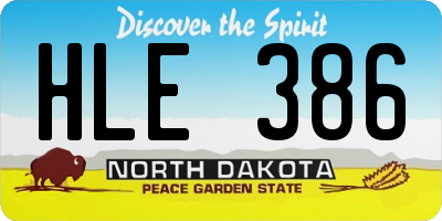 ND license plate HLE386