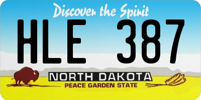 ND license plate HLE387