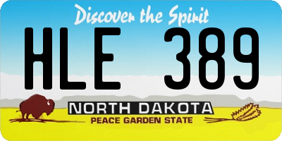 ND license plate HLE389