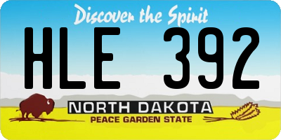 ND license plate HLE392