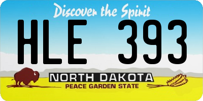 ND license plate HLE393