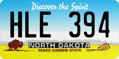 ND license plate HLE394