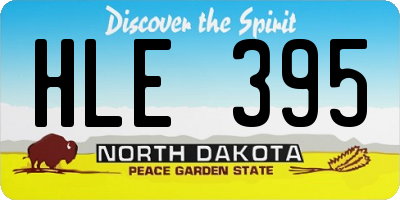 ND license plate HLE395