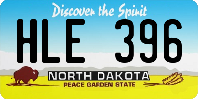 ND license plate HLE396