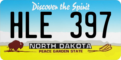 ND license plate HLE397