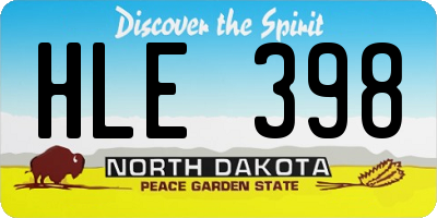 ND license plate HLE398