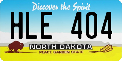 ND license plate HLE404