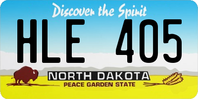 ND license plate HLE405