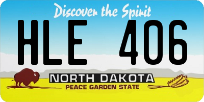 ND license plate HLE406