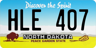 ND license plate HLE407