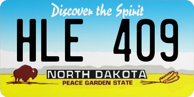 ND license plate HLE409