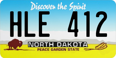 ND license plate HLE412