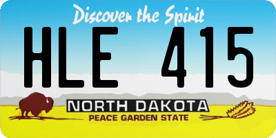 ND license plate HLE415