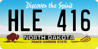 ND license plate HLE416