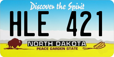 ND license plate HLE421