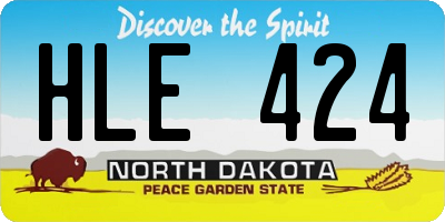 ND license plate HLE424