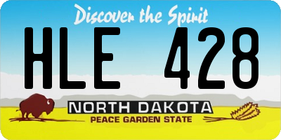 ND license plate HLE428