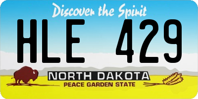 ND license plate HLE429